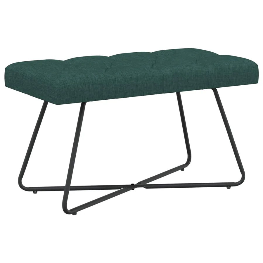 Banc avec capitonnage bouton Vert foncé 80 x 40 x 46 cm Tissu - 2