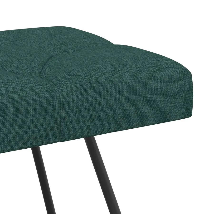 Banc avec capitonnage bouton Vert foncé 80 x 40 x 46 cm Tissu - 6