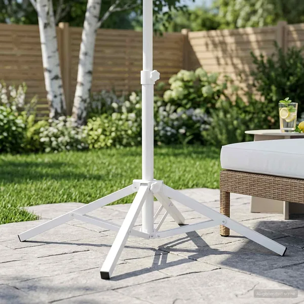 Support de parasol Blanc Acier pour 25-32 mm Poteau