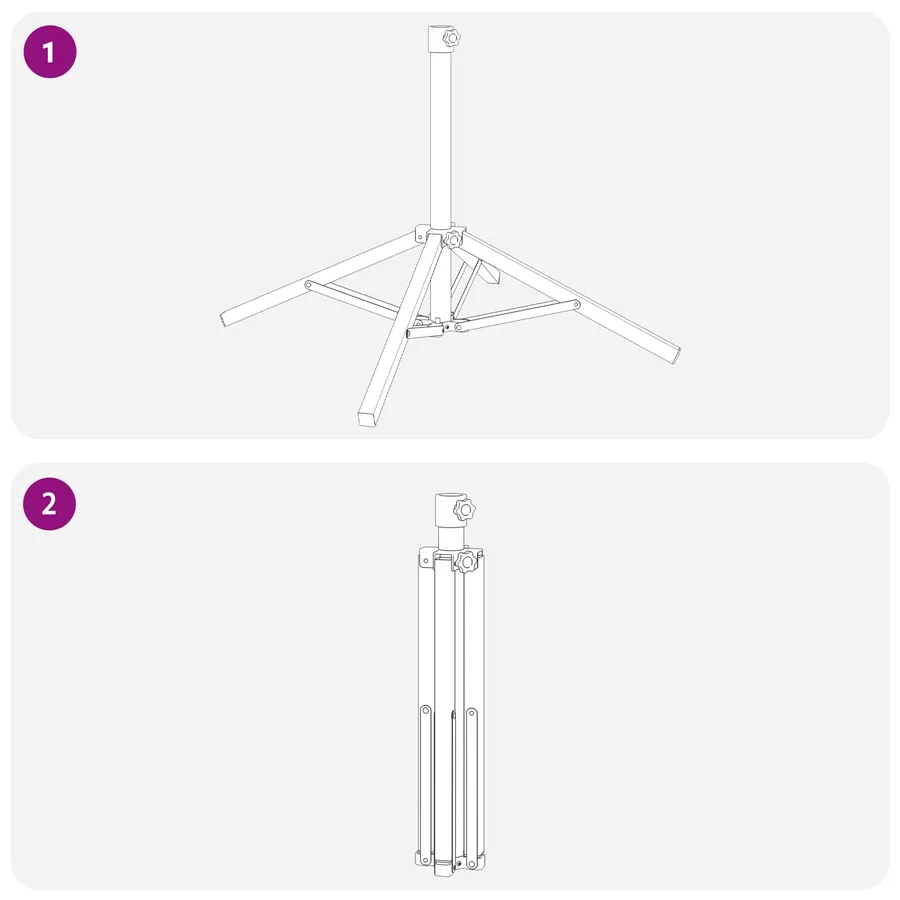 Support de parasol Blanc Acier pour 25-32 mm Poteau - 11