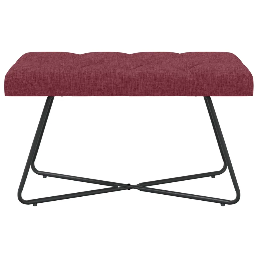 Banc avec capitonnage bouton Bordeaux 80 x 40 x 46 cm Tissu - 5
