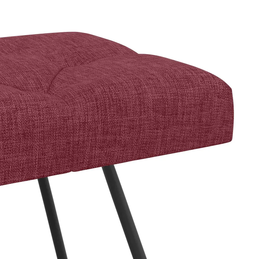 Banc avec capitonnage bouton Bordeaux 80 x 40 x 46 cm Tissu - 6