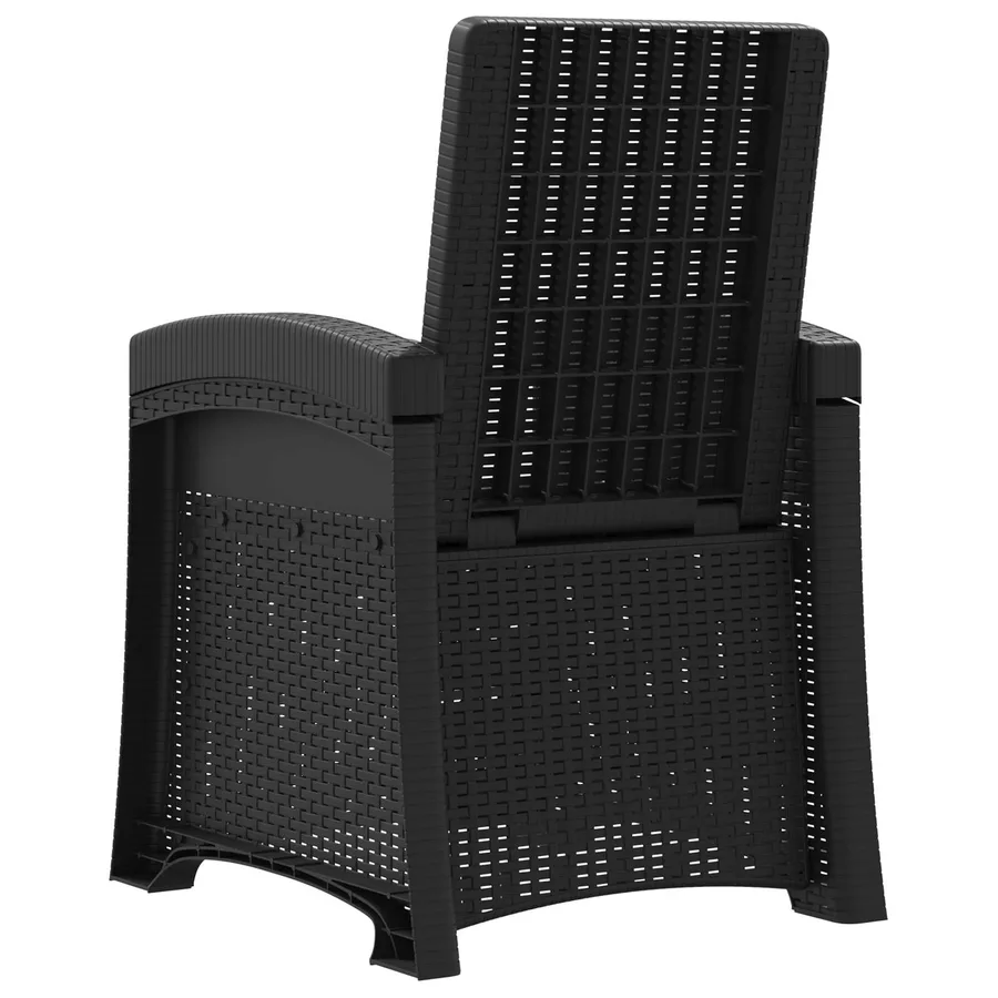Chaise de jardin inclinable imitant le rotin 2 pcs Anthracite - 6