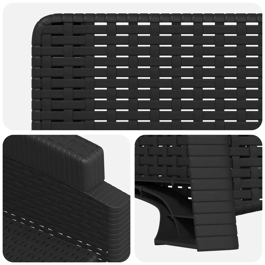 Chaise de jardin inclinable imitant le rotin 2 pcs Anthracite - 7