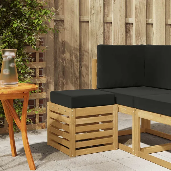 Banc de Jardin Blanc 43 x 43 x 45 cm Bois d'Acacia Massif