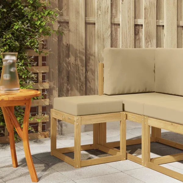 Banc de Jardin Blanc 43 x 43 x 45 cm Bois d'Acacia Massif