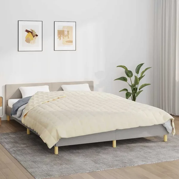 Couverture lestée Crème clair 220x235 cm 15 kg Tissu