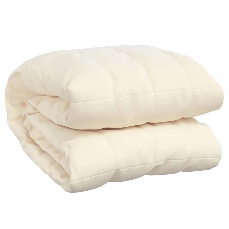 Couverture lestée Crème clair 220x235 cm 15 kg Tissu - 2