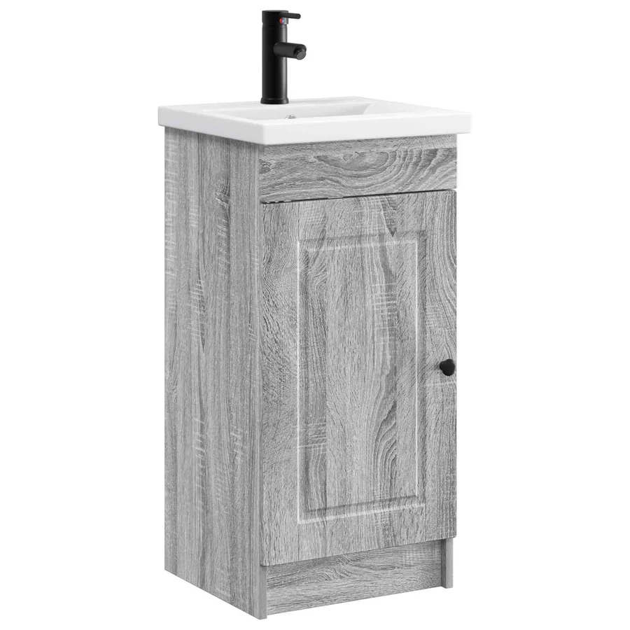 Meuble de salle de bain avec évier Sonoma gris - 2