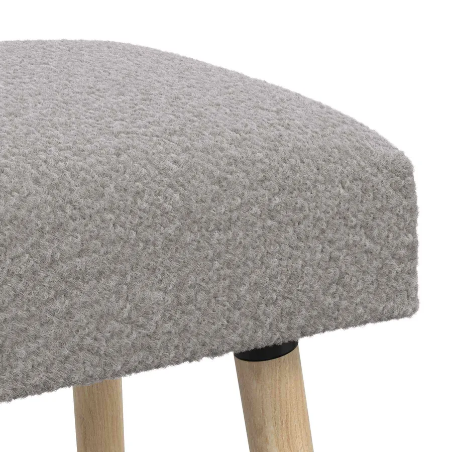 banc Uni Gris clair 110 x 40 x 46 cm Bouclé - 6
