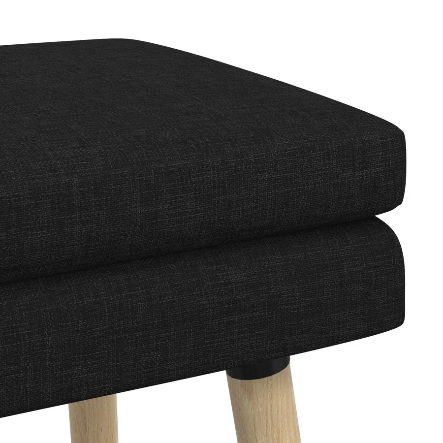 Banc à double couche Noir 110 x 40 x 47 cm Tissu - 6