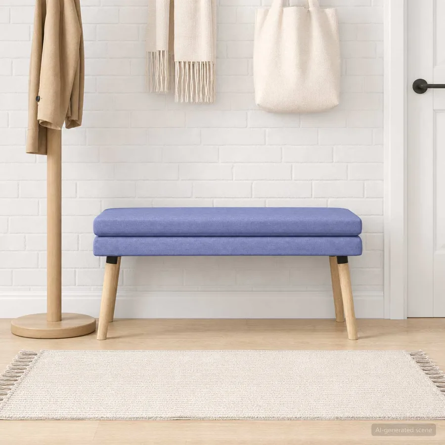 Banc à double couche Bleu denim 110 x 40 x 47 cm Tissu - 4