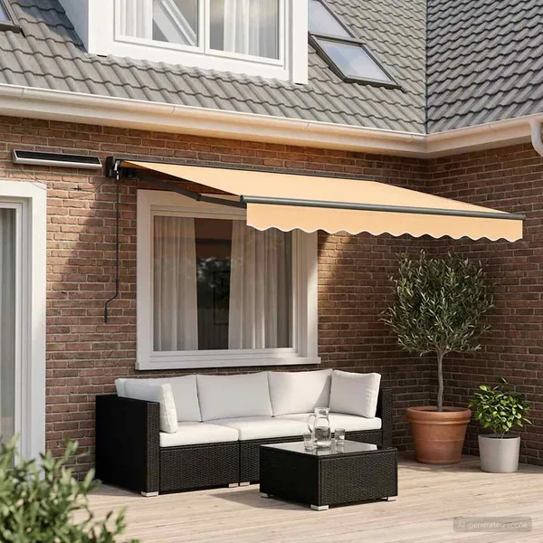 Auvent rétractable électrique Sable 3,5 x 2 m