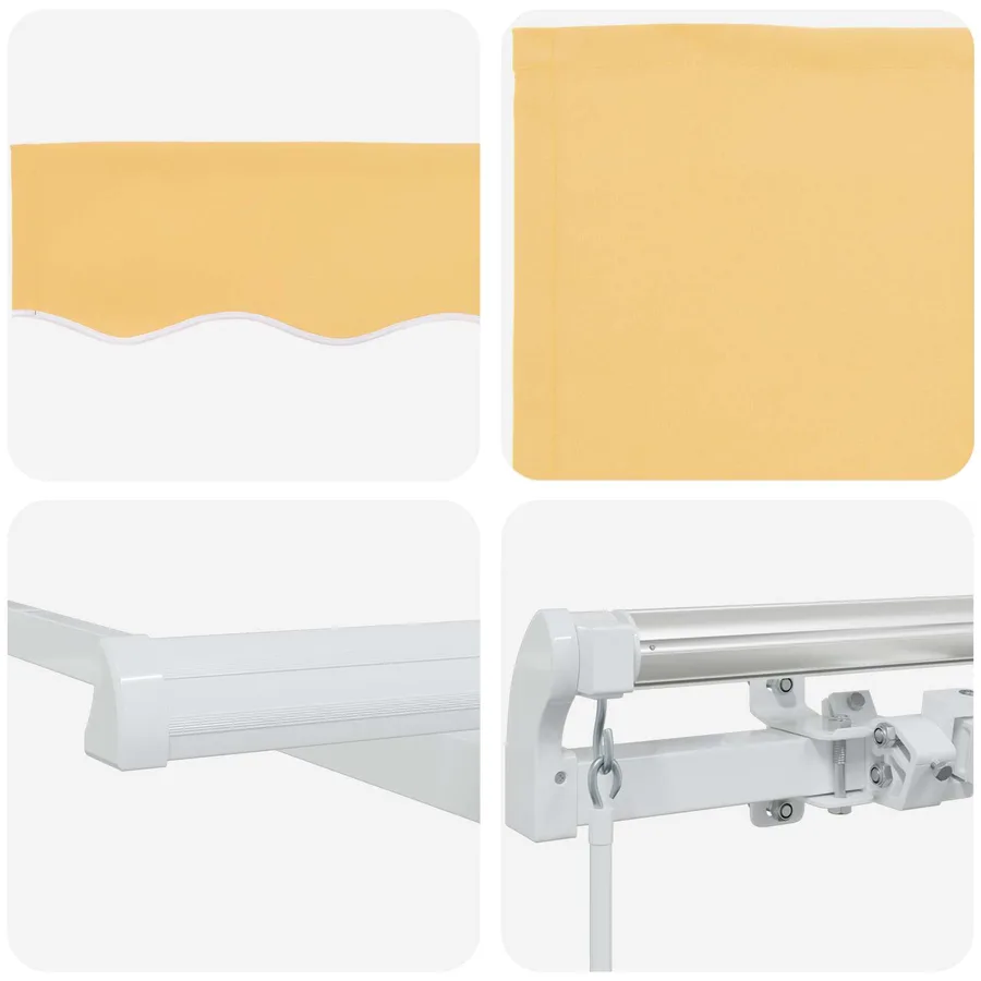 Auvent rétractable Sable 350 x 250 cm Tissu et Aluminium - 6