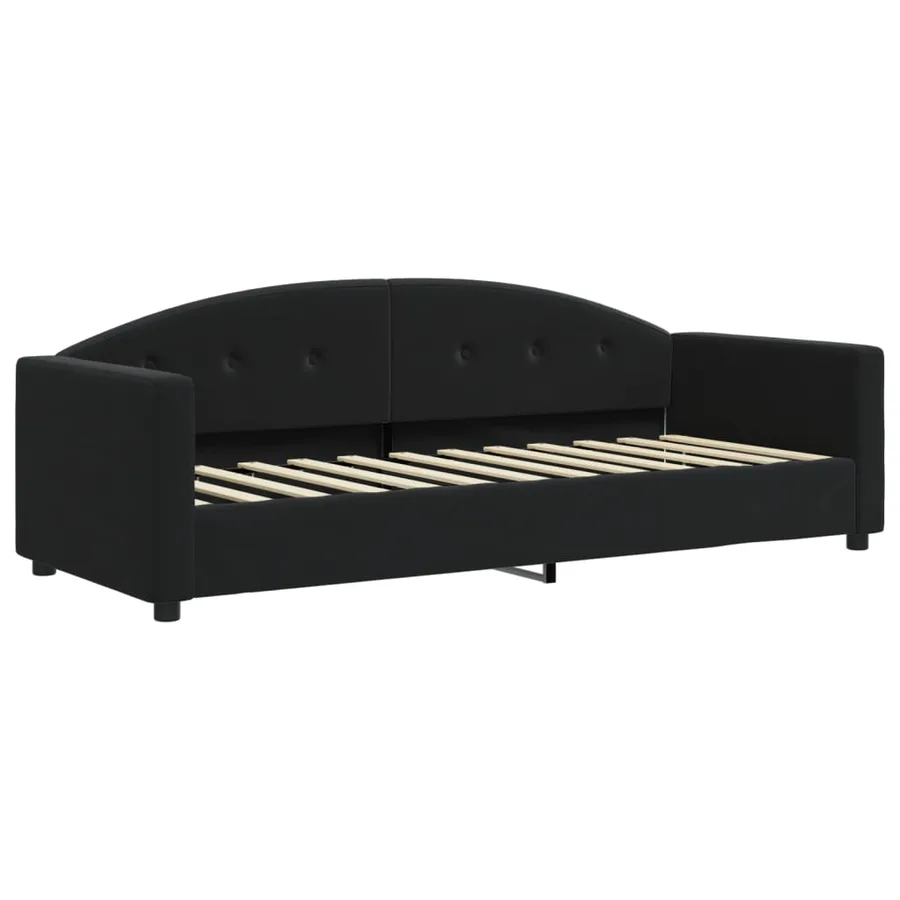 Lit de jour avec matelas noir 80x200 cm velours - 3