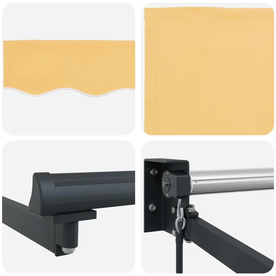 Auvent rétractable Sable 4 x 2 m 100% Polyester et Aluminium - 4