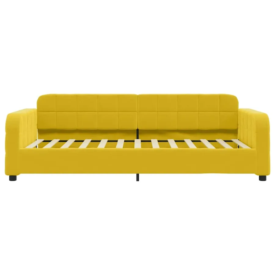 Lit de jour avec matelas jaune 80x200 cm velours - 4