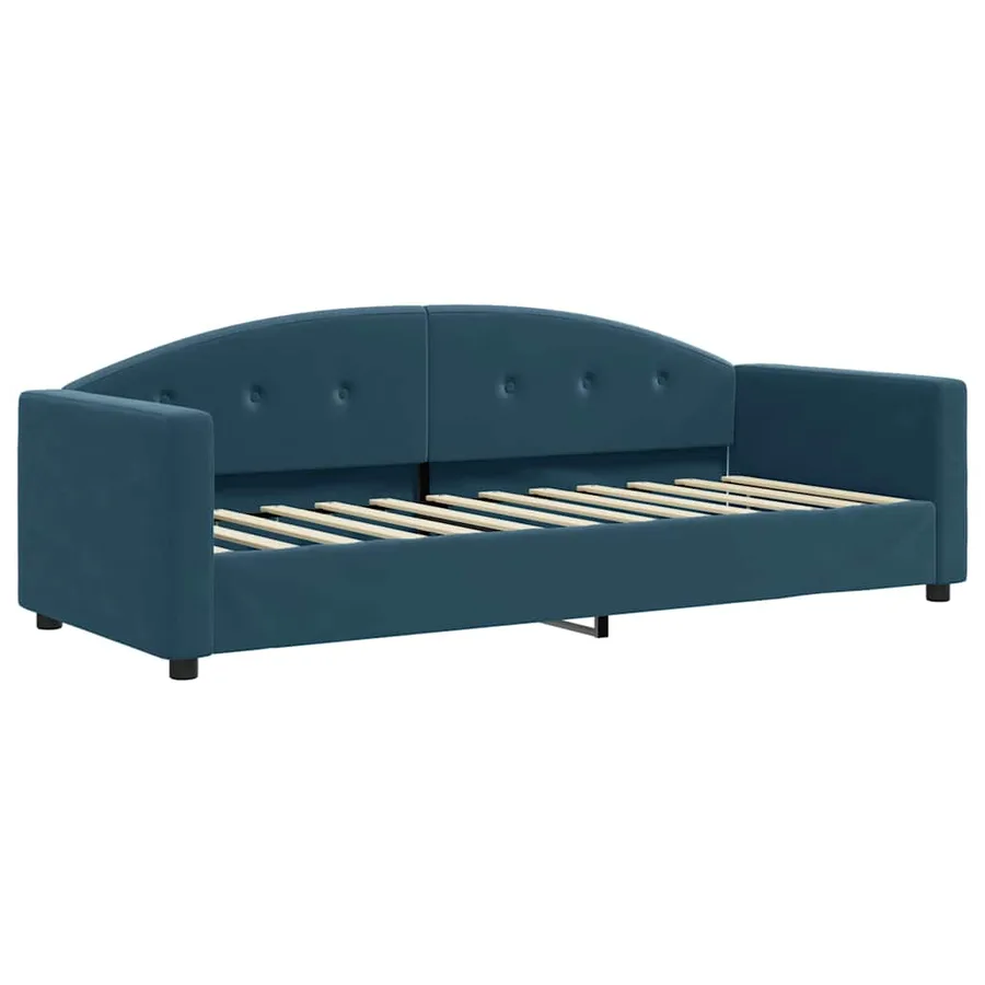 Lit de jour avec matelas bleu 80x200 cm velours - 3