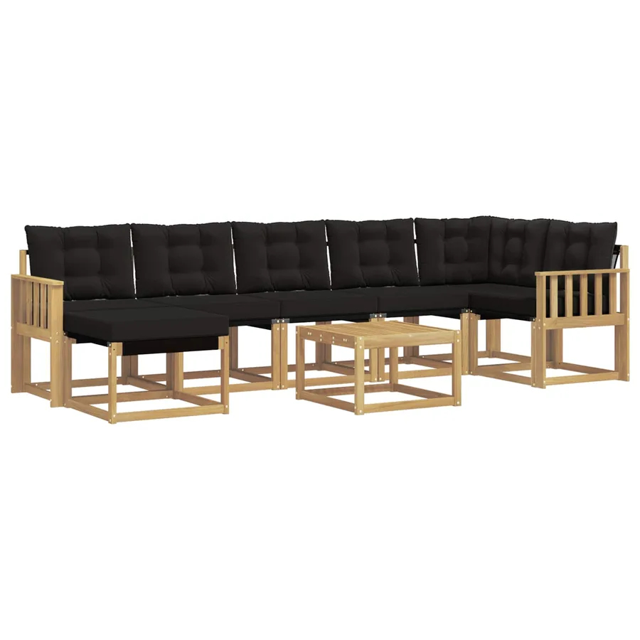 Ensemble de canapés d'extérieur 8 pcs Blanc et noir - 2