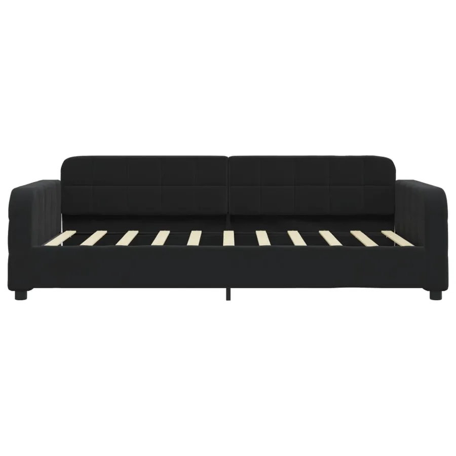 Lit de jour avec matelas noir 90x190 cm velours - 4