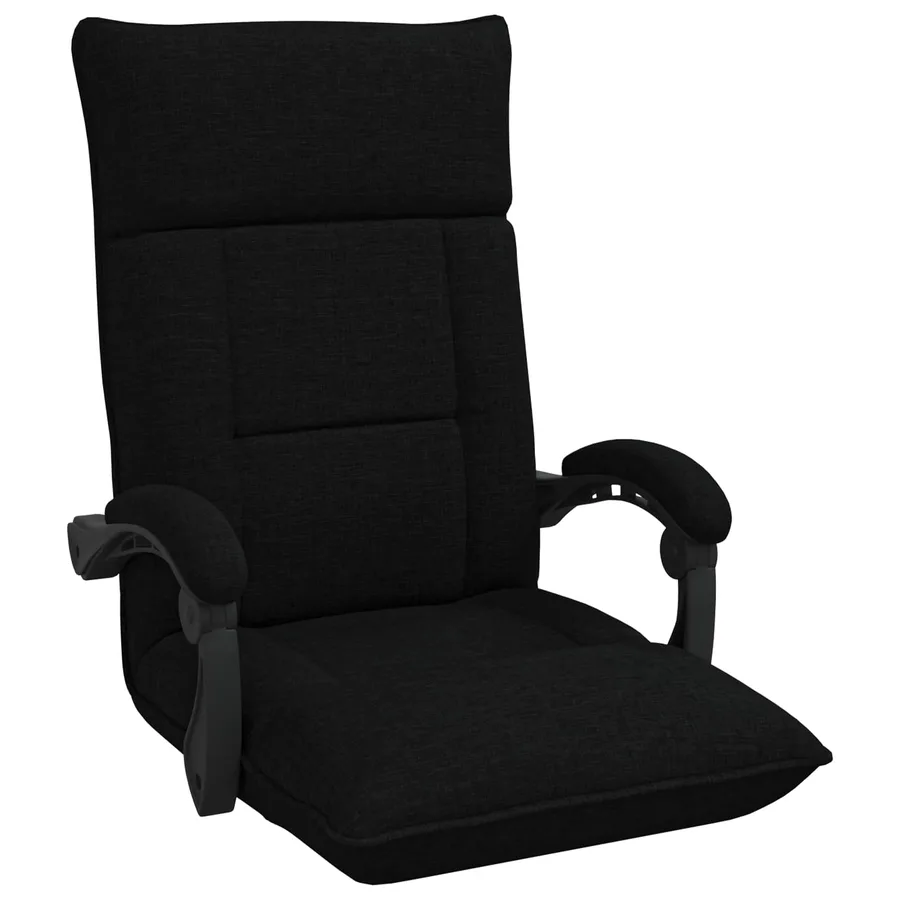 Fauteuil de sol ajustable Noir Tissu - 2