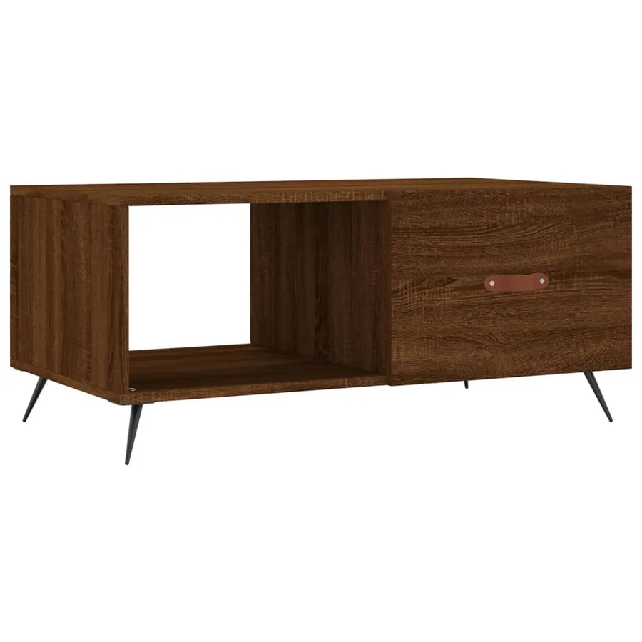 Table basse chêne marron 90x50x40 cm bois d'ingénierie - 2