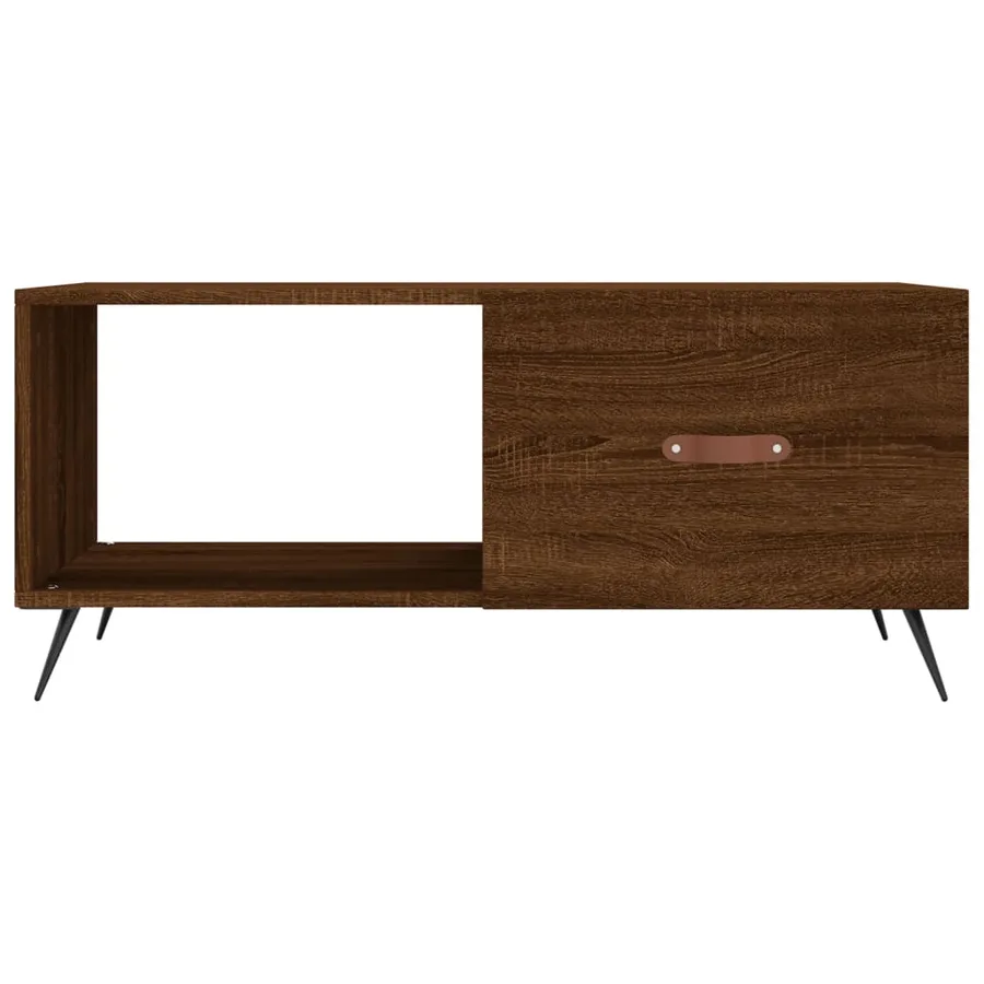 Table basse chêne marron 90x50x40 cm bois d'ingénierie - 5