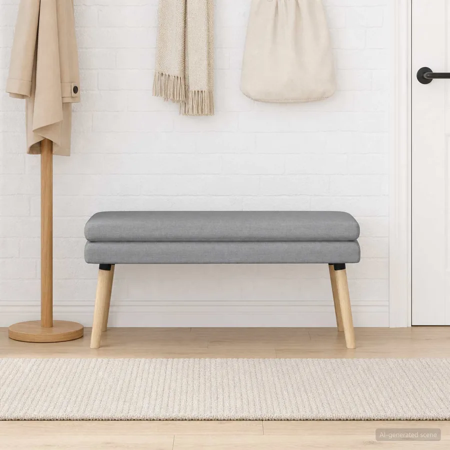 Banc à double couche Gris clair 110 x 40 x 47 cm Tissu - 4