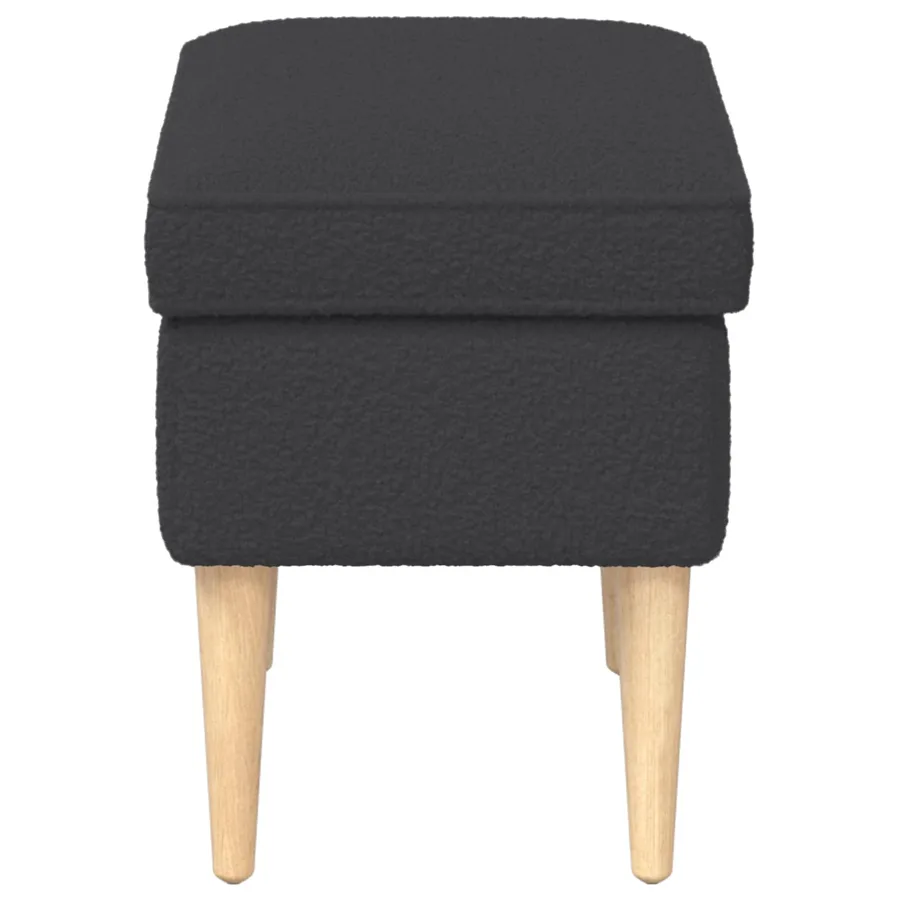Pouf Gris foncé 55 x 35 x 41 cm Bouclé - 4