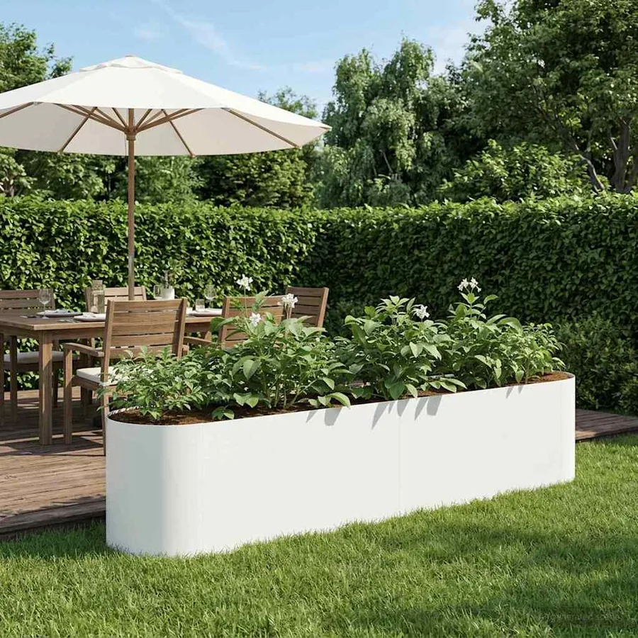Jardin surélevé Blanc 200 x 40 x 40 cm