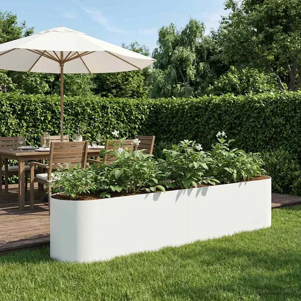 Jardin surélevé Blanc 200 x 40 x 40 cm