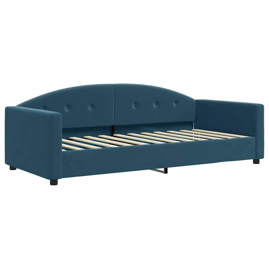 Lit de jour avec matelas bleu 90x200 cm velours - 3