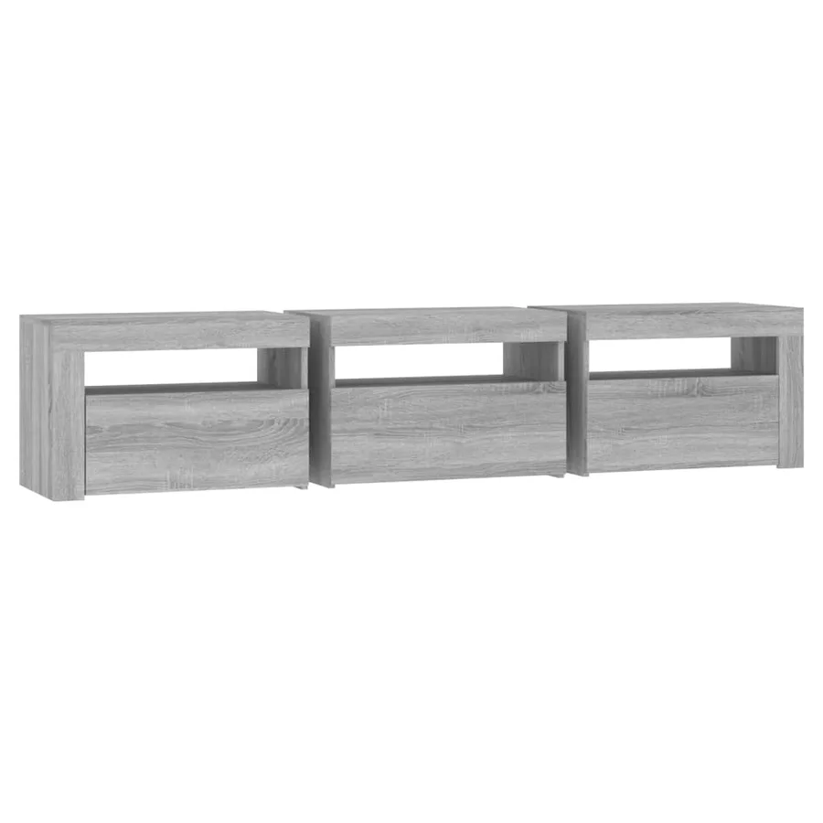Meuble TV avec lumières LED Sonoma gris 180x35x40 cm - 7
