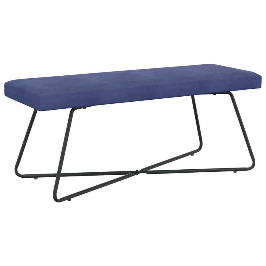 banc Bleu police 110 x 40 x 45 cm Velours - 2