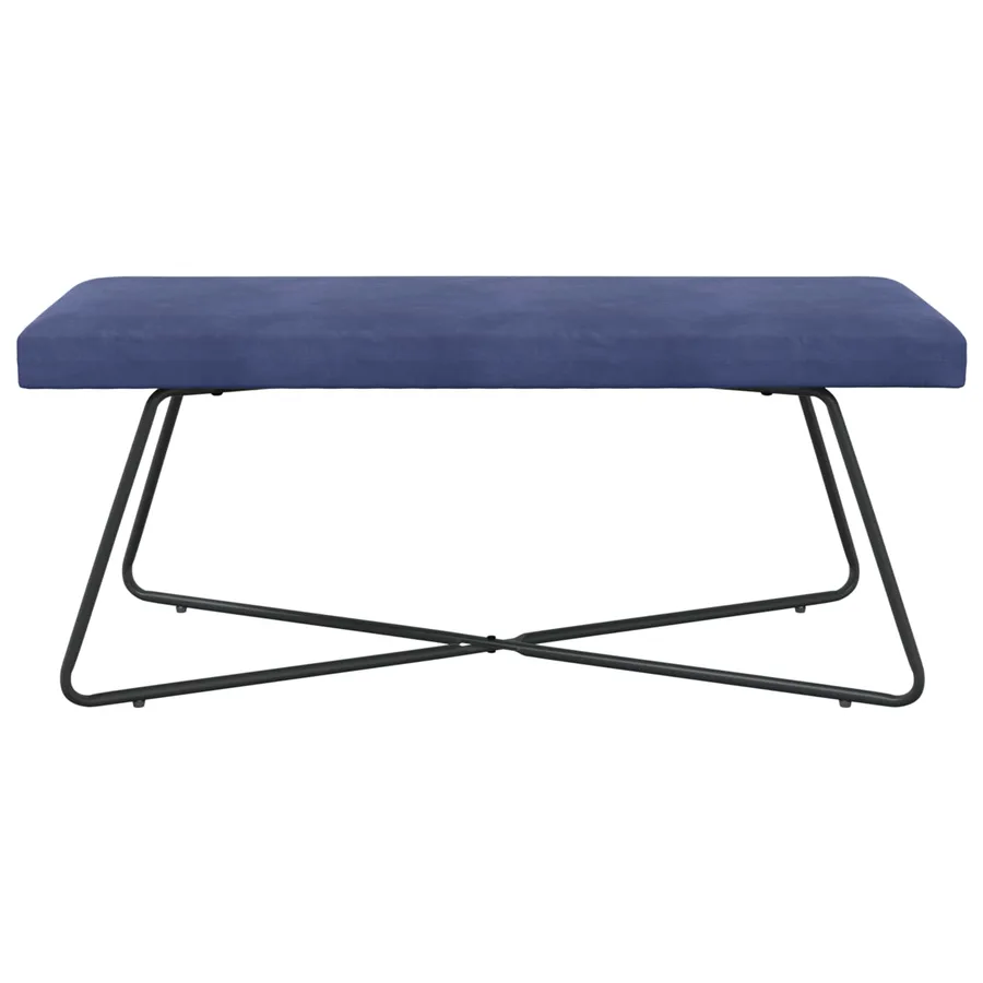 banc Bleu police 110 x 40 x 45 cm Velours - 5