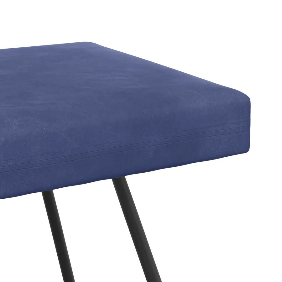 banc Bleu police 110 x 40 x 45 cm Velours - 6