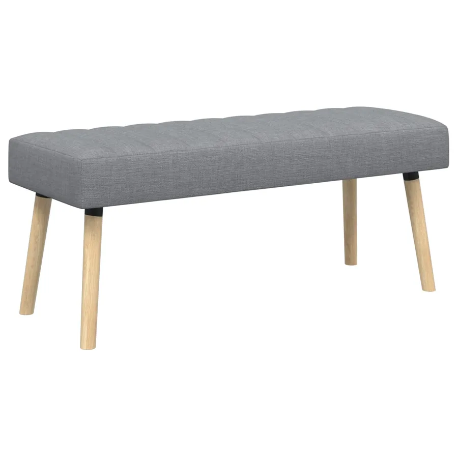 Banc capitonné canal Gris clair 110 x 40 x 46 cm Tissu - 2