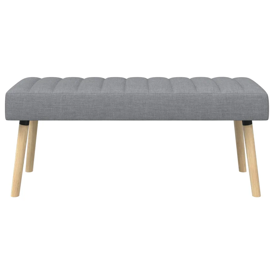 Banc capitonné canal Gris clair 110 x 40 x 46 cm Tissu - 5