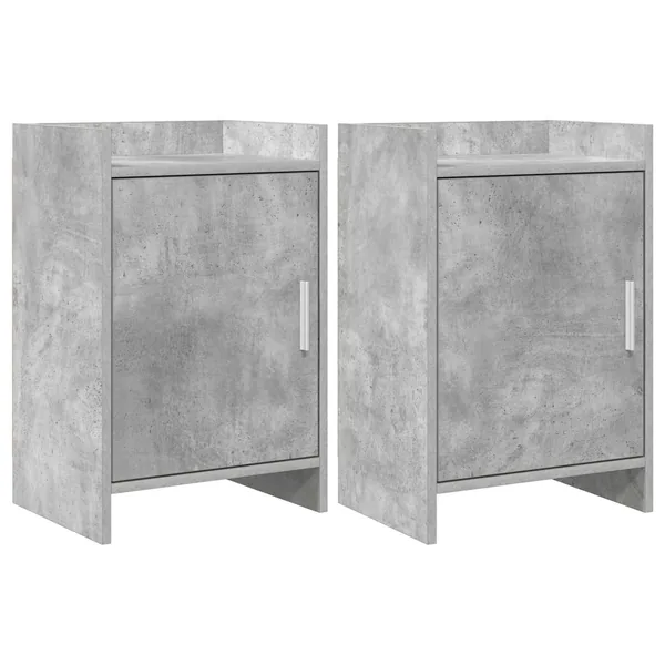 Tables de chevet 2 pcs Gris béton 40 x 30 x 60 cm