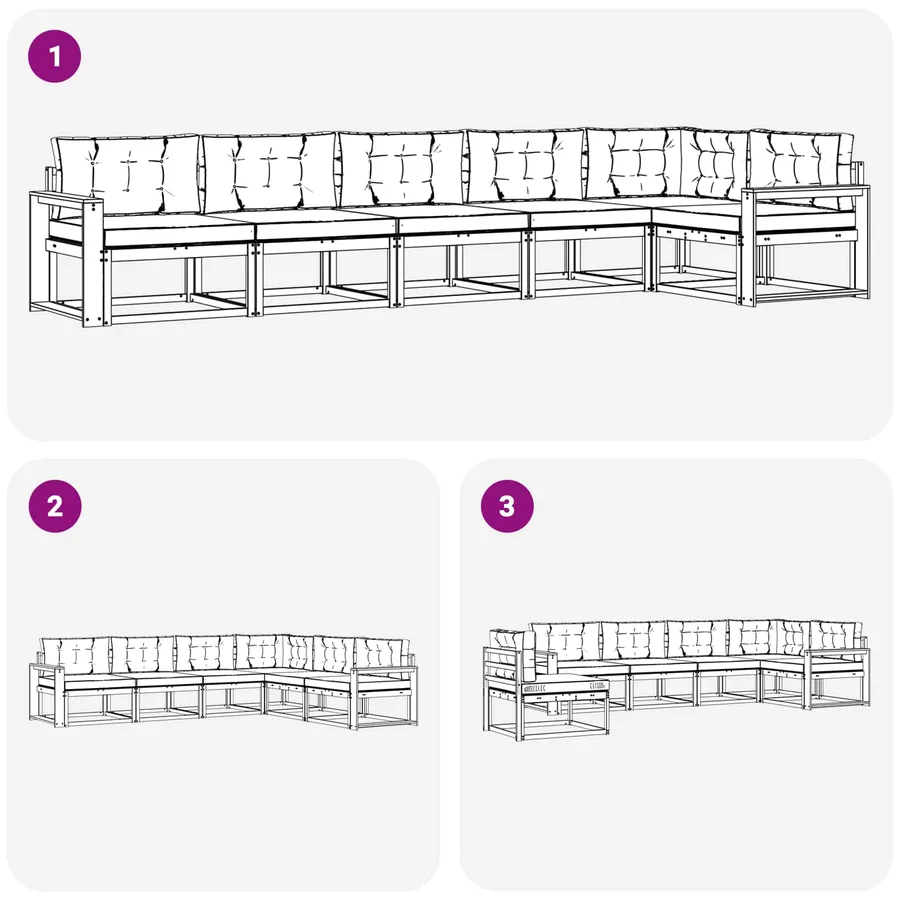Ensemble de canapés d'extérieur 4 pcs Blanc et anthracite - 7