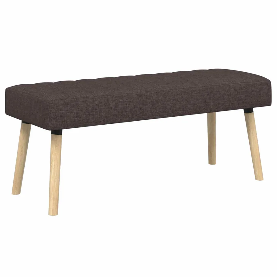 Banc capitonné canal Marron foncé 110 x 40 x 46 cm Tissu - 2