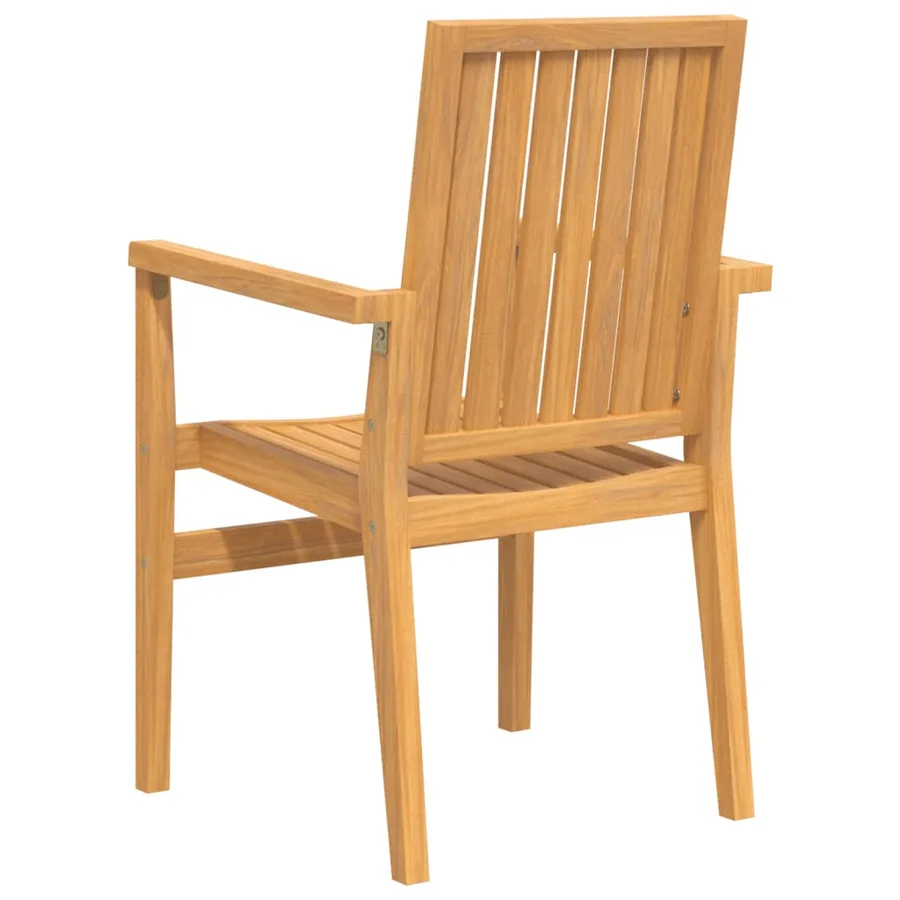 Chaises de jardin empilables lot de 4 56,5x57,5x91 cm bois teck - 6