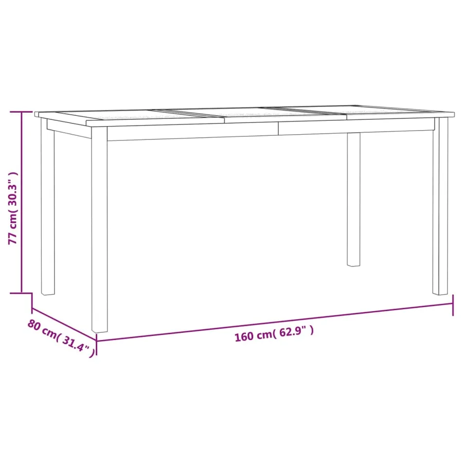 Ensemble à manger de jardin 5pcs Bois de teck massif - 11