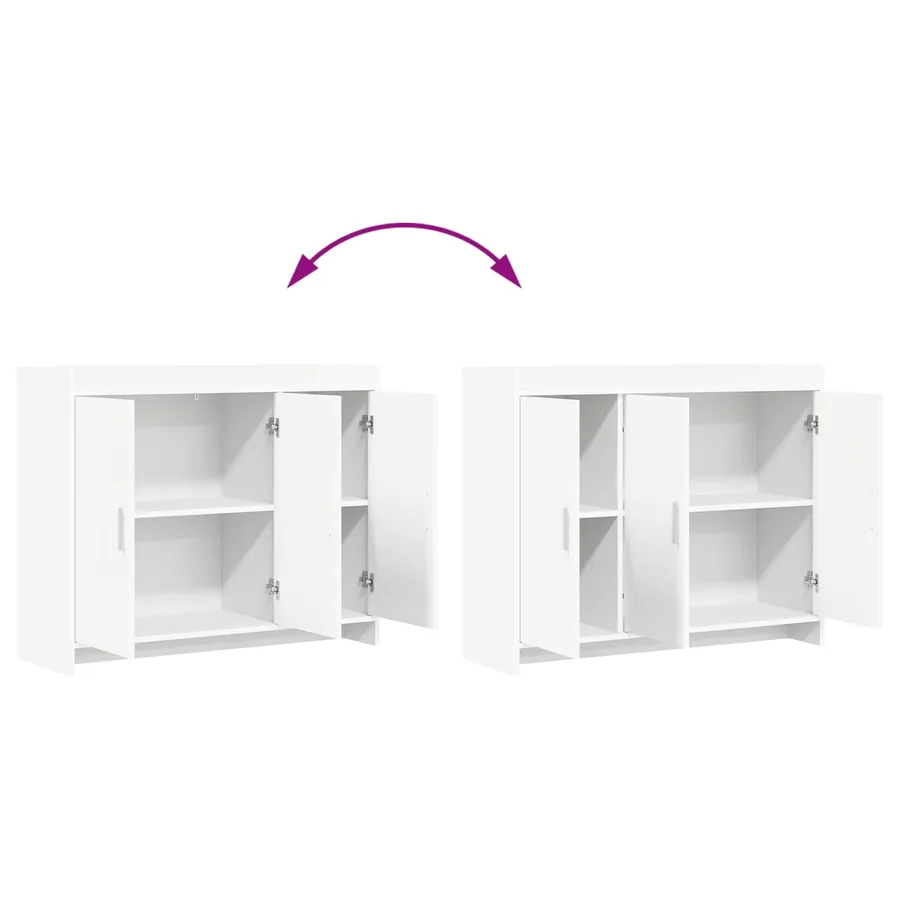 Buffet Blanc 98,5 x 33 x 80 cm Bois d'ingénierie - 10