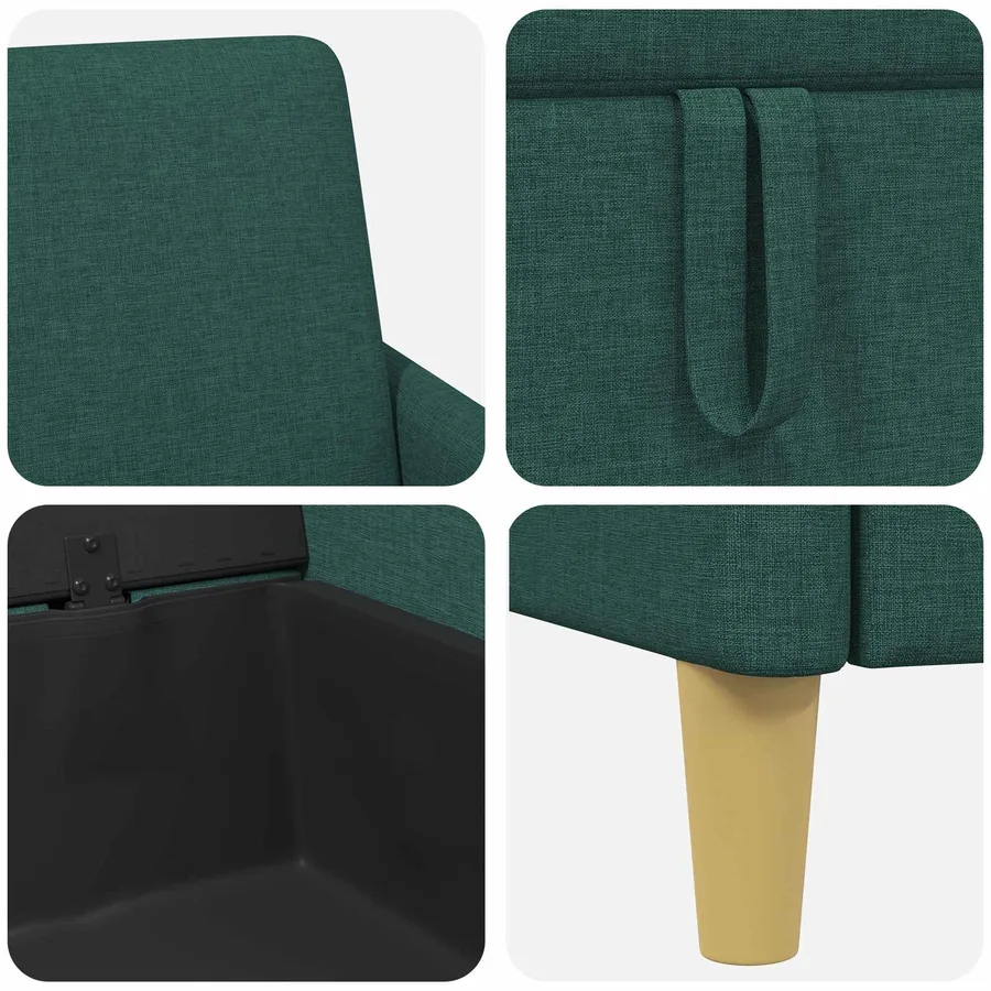 Sofa avec rangement Vert foncé 72 x 78 x 87 cm Polyester - 7