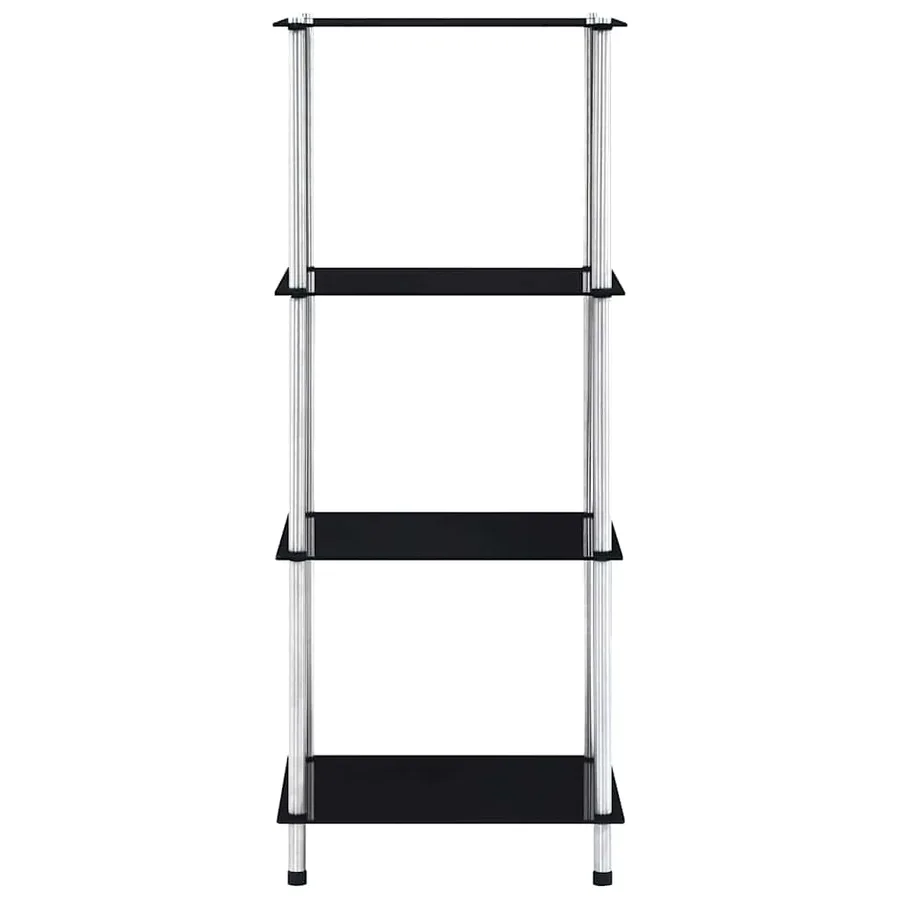Étagère 4 niveaux Noir 40x40x100 cm Verre trempé - 2