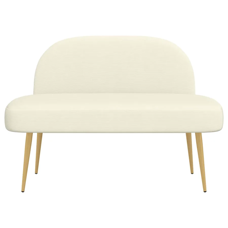 Banc rembourré avec dossier Crème 110 x 60 x 76 cm - 3