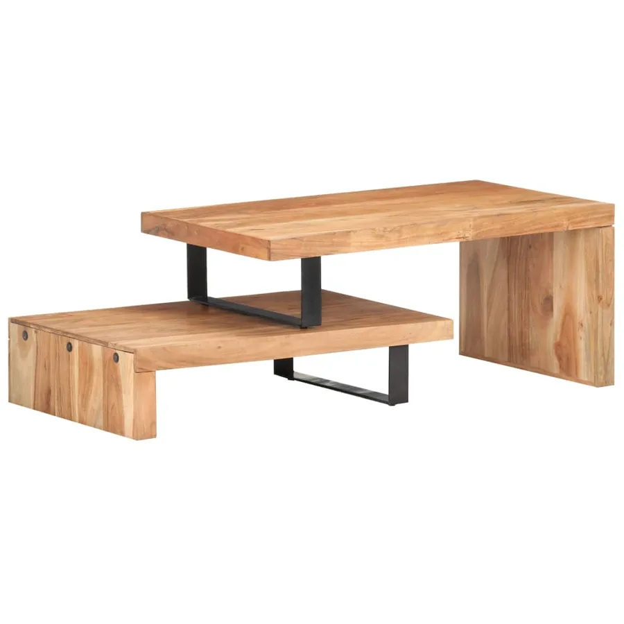 Ensemble de 2 tables basses Bois d'acacia massif - 10