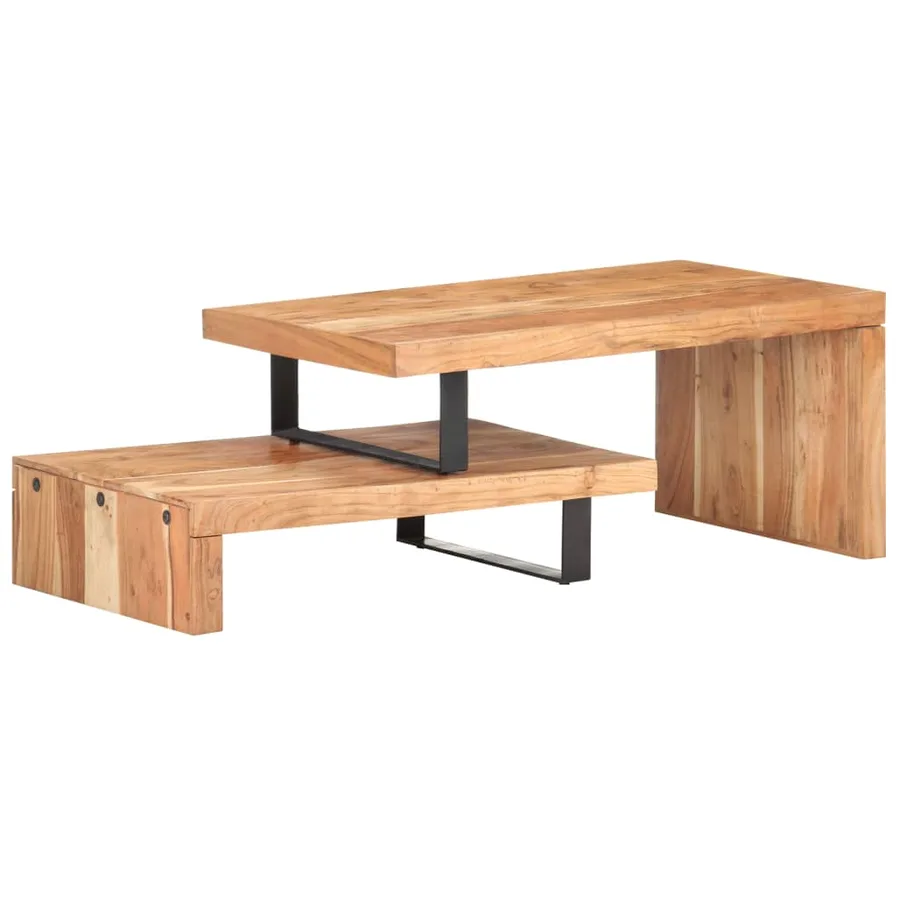 Ensemble de 2 tables basses Bois d'acacia massif - 12