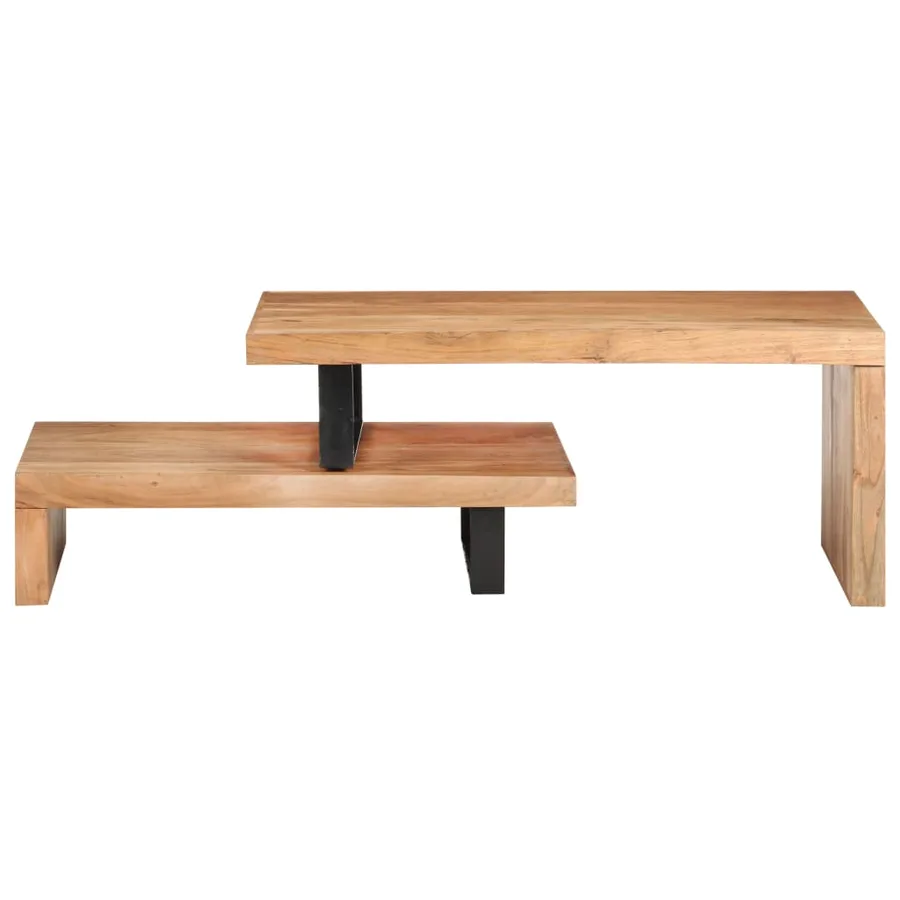 Ensemble de 2 tables basses Bois d'acacia massif - 3